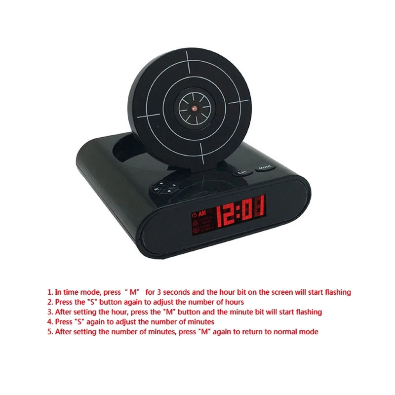 Clock Target Digital Alarm Clock Innovative Toy Used for Home Office Rooms Kids Boys Girls Heavy Sleepers