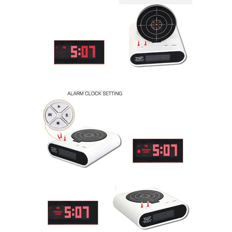 Clock Target Digital Alarm Clock Innovative Toy Used for Home Office Rooms Kids Boys Girls Heavy Sleepers