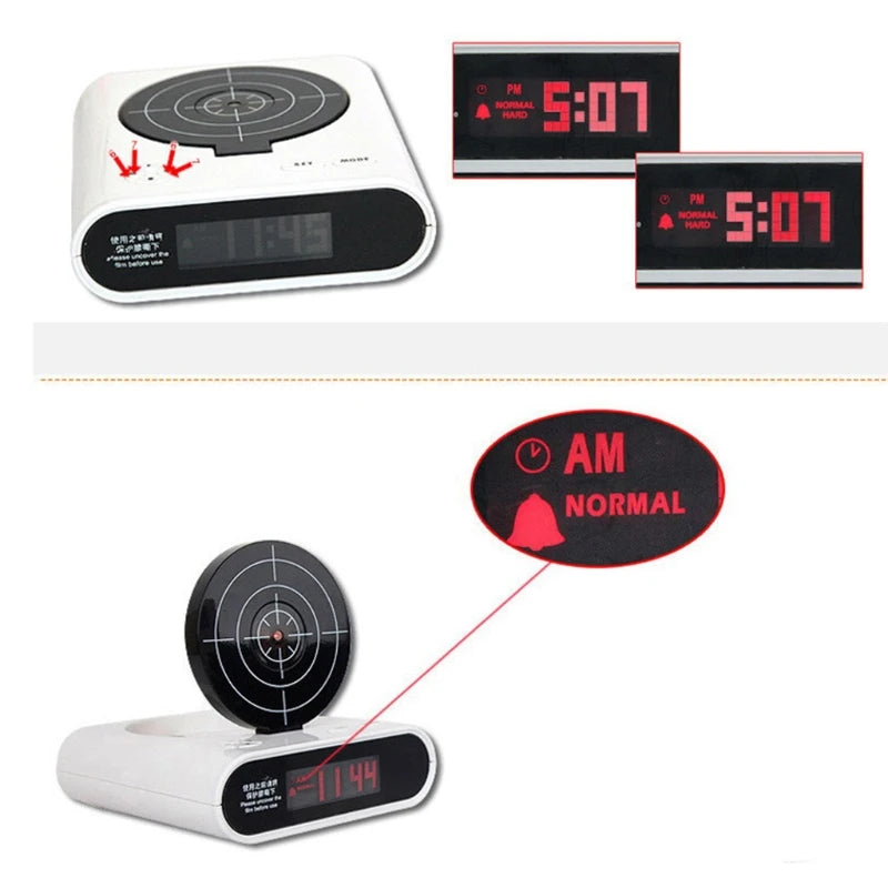 Clock Target Digital Alarm Clock Innovative Toy Used for Home Office Rooms Kids Boys Girls Heavy Sleepers